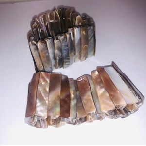 NWOT bundle shell bracelets set of 2 pearlescent